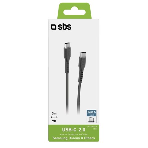 Kabel SBS TECABLETCC3M USB-C - USB-C 3m - czarny