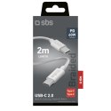 Kabel SBS TECABLETISSUETCC2G 2 x USB-C 2m 60W z Power Delivery - szary