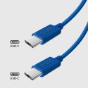 Kabel SBS TECABLETISSUETCCB USB-C - USB-C 1,5m 60W w oplocie - niebieski