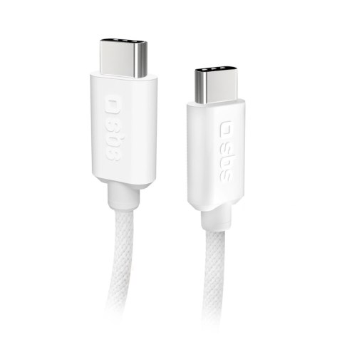 Kabel SBS TECABLETISSUETCCG USB-C - USB-C 1,5m 60W w oplocie - szary
