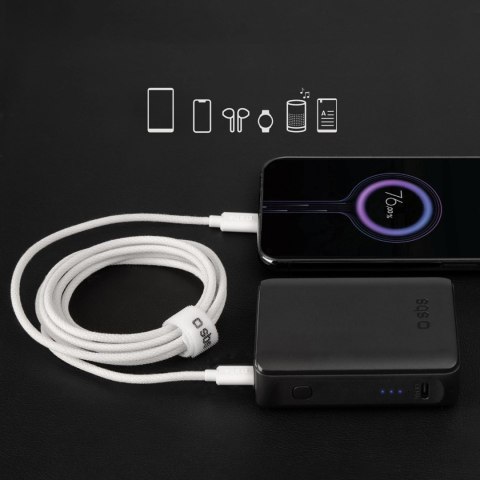 Kabel SBS TECABLETISSUETCCG USB-C - USB-C 1,5m 60W w oplocie - szary