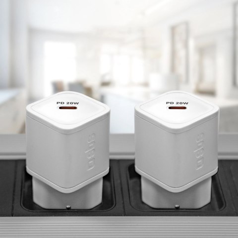 Ładowarka sieciowa SBS TETRGAN1C20W 20W GaN z Power Delivery - biała