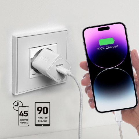 Ładowarka sieciowa SBS TETRGAN1C20W 20W GaN z Power Delivery - biała