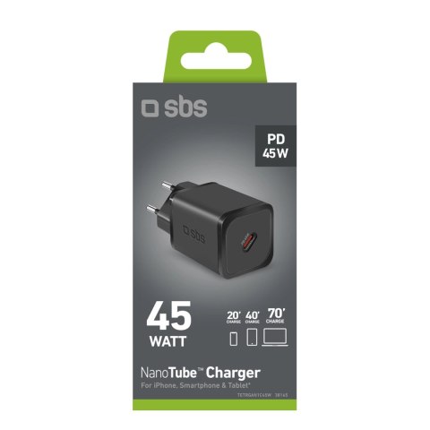 Ładowarka sieciowa SBS TETRGAN1C45W 45W GaN USB-C z Power Delivery - czarna