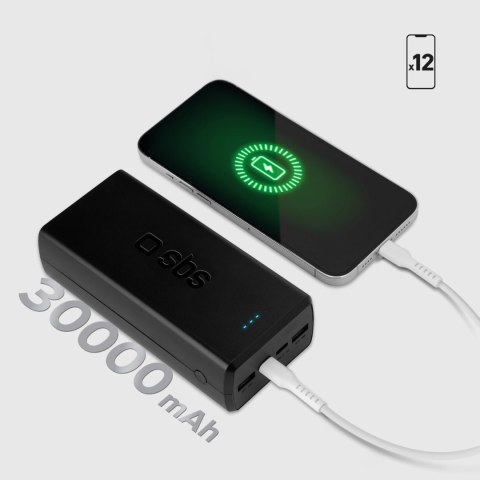 Powerbank SBS TTBB30000PD20K 30000 mAh 2 x USB-C 2 x USB-A - czarny