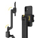 Premium selfie stick Wozinsky WST-360YS z funkcją statywu z automatycznym śledzeniem twarzy 360° AI sterowanie gestami - czarny