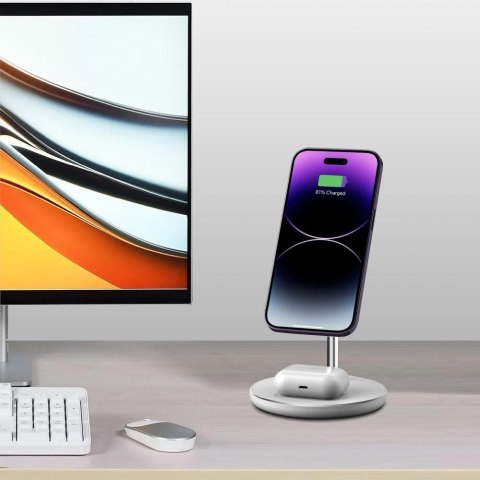 Stacja ładująca Tech-Protect QI15W-A39 2w1 MagSafe - biała