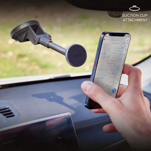 Uchwyt na smartfona teleskopowy SBS TESUPMAGEXT kompatybilny z MagSafe - czarny