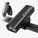 Zestaw lampek rowerowych Wozinsky WSBLB2 przednia (400 lm) USB-C i tylna USB micro - czarny