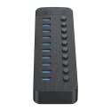 Hub Orico CT2U3-10AB 10x USB-A 3.0 z włącznikami - czarny