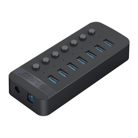 Hub Orico CT2U3-7AB 7x USB-A 3.0 z włącznikami - czarny