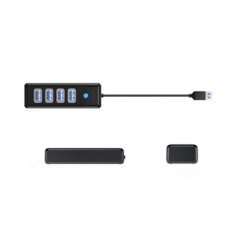 Hub Orico PW4U-U3 USB-A / 4x USB-A 3.0 - czarny