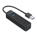 Hub Orico TWU32-4A USB-A 3.1 / 1x USB-A 3.1 + 3x USB-A 2.0 + USB-C 5V/3A - czarny