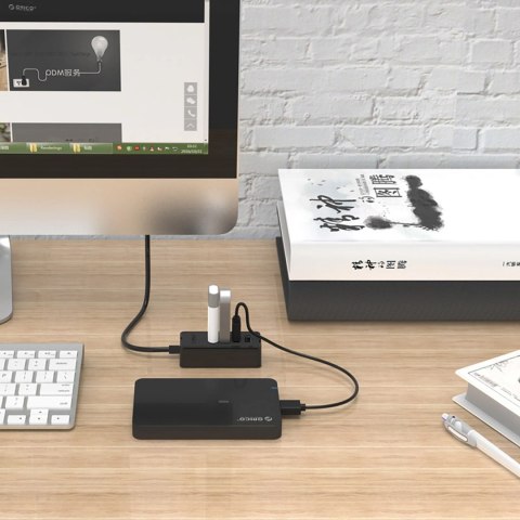Hub Orico W5P-U2-100 4x USB-A 2.0 + microUSB 5V 1m - czarny