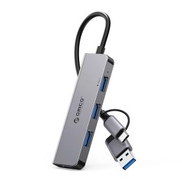 Hub USB-A/USB-C Orico YSA5-U3 stacja dokująca 3x USB-A 2.0 + 1x USB-A 3.0 - szary