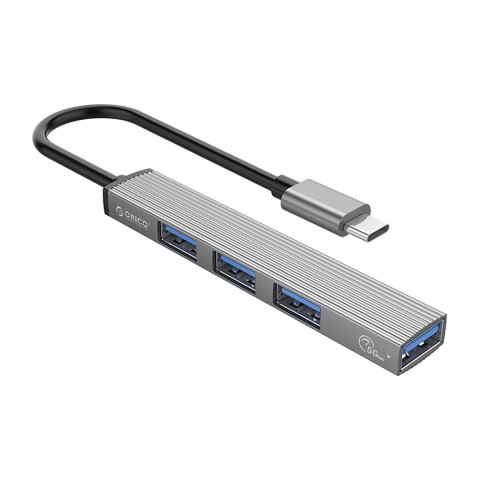 Hub USB-C Orico AH-13 stacja dokująca 1x USB-A 3.0 + 3x USB-A 2.0 - szary