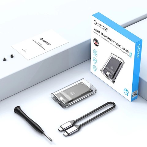 Kieszeń dyskowa Orico TC10-MS MSATA USB-C 3.2 5Gb/s - przezroczysta