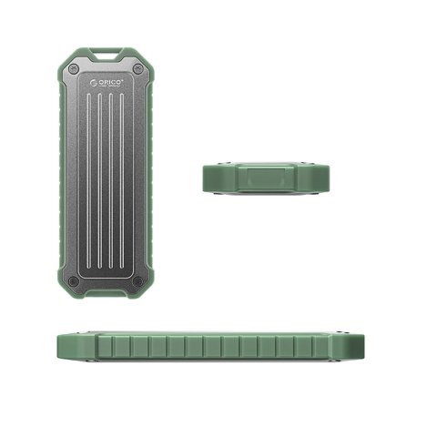 Wzmocniona kieszeń dyskowa Orico OTPX-G2 M.2 NVMe/SATA SSD USB-C 3.2 taktyczna - szaro-zielona
