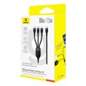 Kabel 3w1 Baseus Flash Series 3 100W USB-C - USB-C+USB-C+Lightning 1,5m + 3 x 0,25 m - czarny