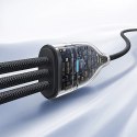 Kabel 3w1 Baseus Flash Series 3 100W USB-C - USB-C+USB-C+Lightning 1,5m + 3 x 0,25 m - czarny