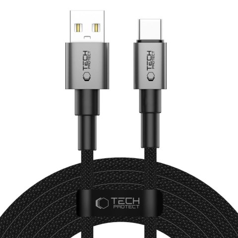 Kabel Tech-Protect Ultraboost DNA USB-A / USB-C 15W/3A 300 cm - szary