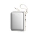Powerbank Joyroom JR-PBF27 10000mAh 22.5W z wbudowanymi kablami USB-C i Lightning - biały