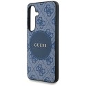 Etui Guess 4G Round Patch Classic Logo MagSafe do Samsung Galaxy S25 Plus niebieski