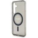Etui Guess Rhinestones Printed Classic Logo MagSafe Samsung Galaxy S25 czarny