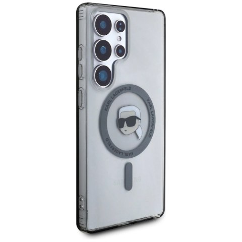 Etui Karl Lagerfeld Button Karl Head Printed Logo MagSafe Samsung Galaxy S25 Ultra czarny