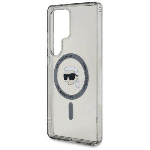 Etui Karl Lagerfeld Button Karl Head Printed Logo MagSafe Samsung Galaxy S25 Ultra czarny