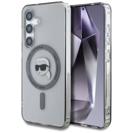 Etui Karl Lagerfeld Button Karl Head Printed Logo MagSafe Samsung Galaxy S25 czarny