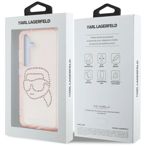 Etui Karl Lagerfeld Rhinestones K. Head Logo Samsung Galaxy S25 różowy