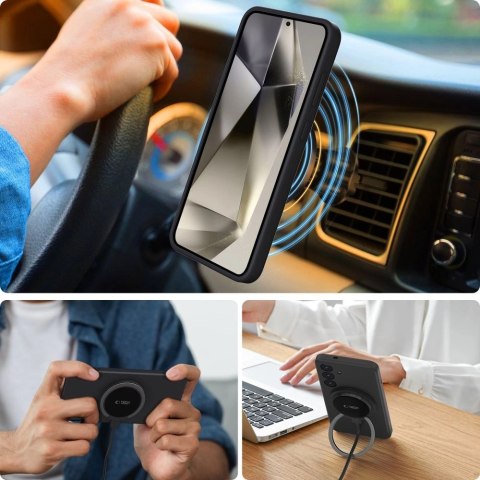 Etui Tech-Protect Liquid Silicone MagSafe na Samsung Galaxy S25 - czarne