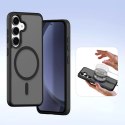 Etui skórzane Dux Ducis Lawa na Samsung Galaxy S25+ z odłączanym portfelem magnetycznym - czarne