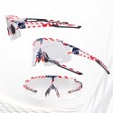 Okulary rowerowe Rockbros fotochromowe z ochroną UV i wkładką korekcyjną 14120008002 - wzór USA - białe