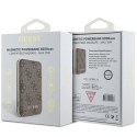 Powerbank indukcyjny Guess 4G Leather Metal Logo MagSafe 15W 5000mAh - brązowy