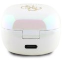 Słuchawki Bluetooth Guess Iridescent 4G Printed Logo TWS + stacja dokująca - białe