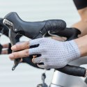 Rękawiczki rowerowe Rockbros oddychające, krótkie palce, rozmiar: M - szare