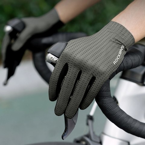 Rękawiczki rowerowe Rockbros oddychające, pełne, rozmiar: XL - zielone