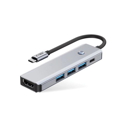 Adapter Tech-Protect HB01 HUB Adapter 5w1 USB-C + USB3.0 + HDMI 4K 60Hz + PD100W - szary