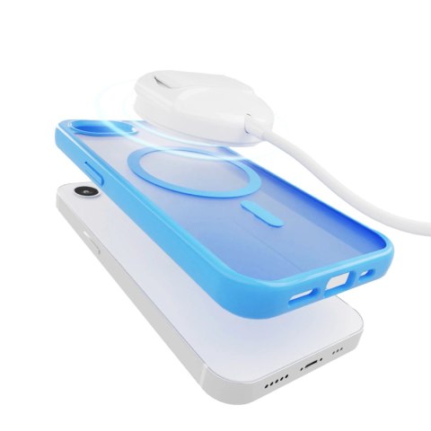 Etui silikonowe Puro Gradient MagSafe do iPhone 16e - niebieskie