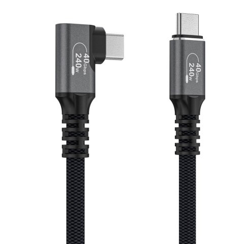 Kabel kątowy Wozinsky WPS1-UY41S USB-C Thunderbolt 4 240W 1,5m 4K - czarny