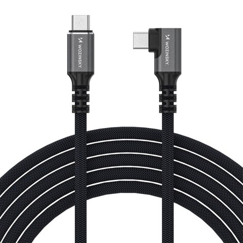 Kabel kątowy Wozinsky WPS2-UY41S USB-C Thunderbolt 4 240W 2m - czarny
