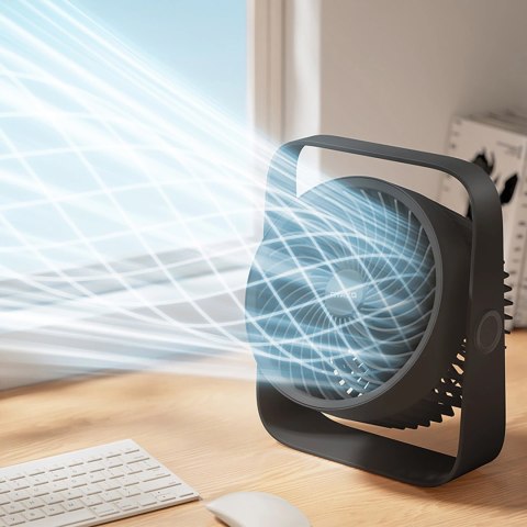 Mini wentylator Rtako WD0Y6S z podwójnym wirnikiem 3600mAh - czarny