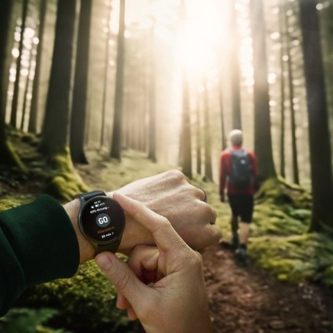 Smartwatch Hama 8900 GPS AMOLED 1.43" z paskiem silikonowym - czarny