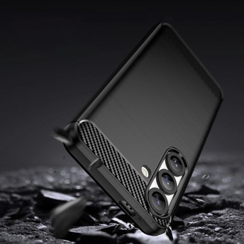 Etui silikonowe Carbon Case na iPhone 16e - czarne