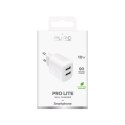 Ładowarka sieciowa Puro PROLITE 10W 2x USB-A - biała