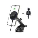 Uchwyt samochodowy Tech-Protect MM15W-V4 Magnetic MagSafe 15W na kokpit / szybę / kratkę nawiewu - czarny