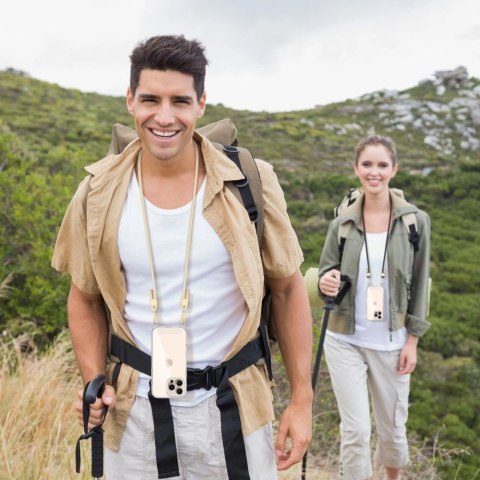 Etui Tech-Protect FlexAir Chain MagSafe na iPhone 16e - czarno-beżowe