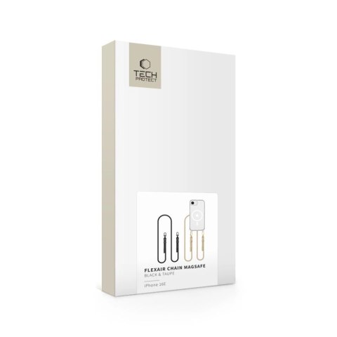 Etui Tech-Protect FlexAir Chain MagSafe na iPhone 16e - czarno-beżowe